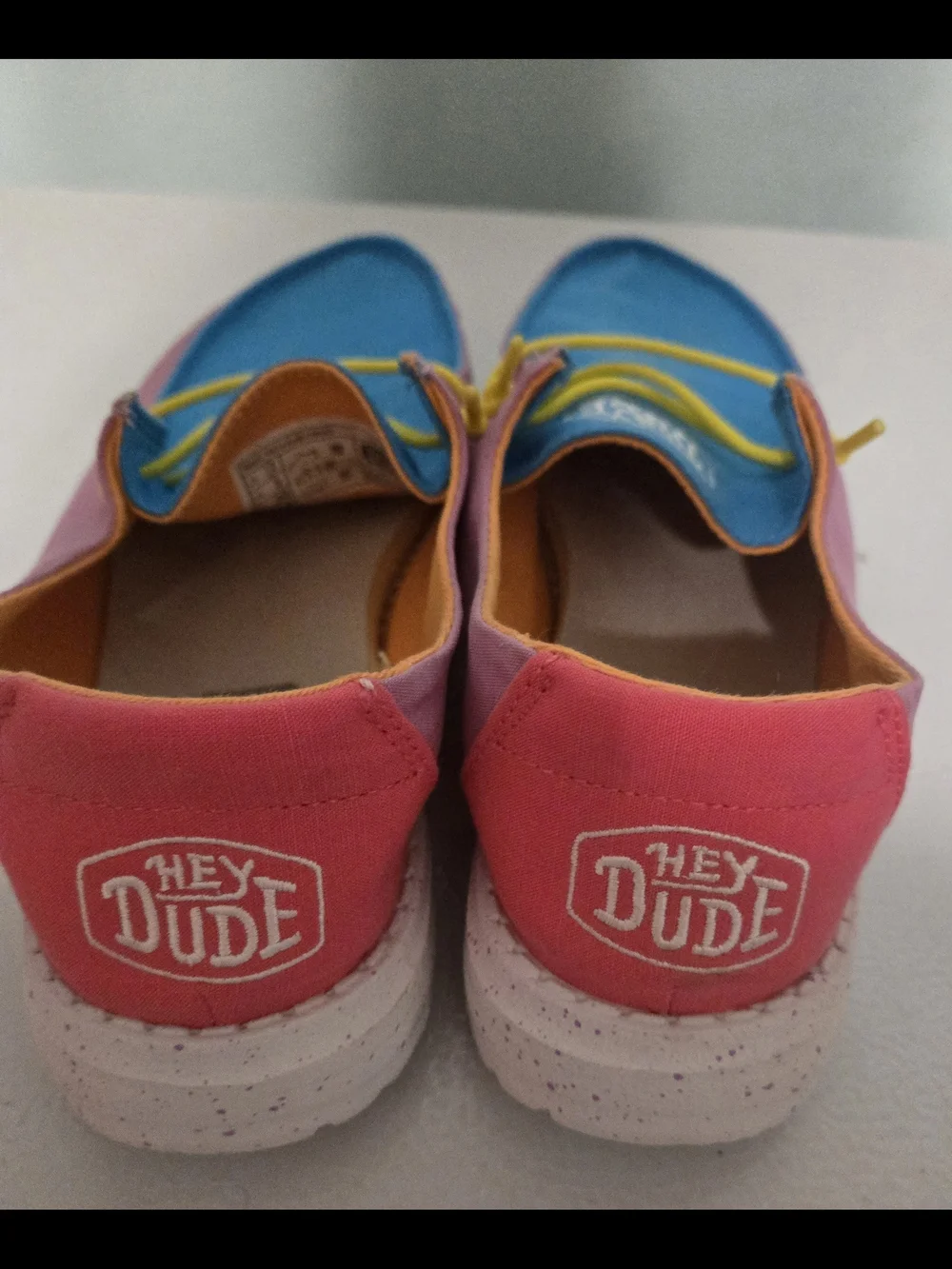 Hey Dude Wendy Youth Slub Canvas - Color Block (Pink/Blue/Yellow)